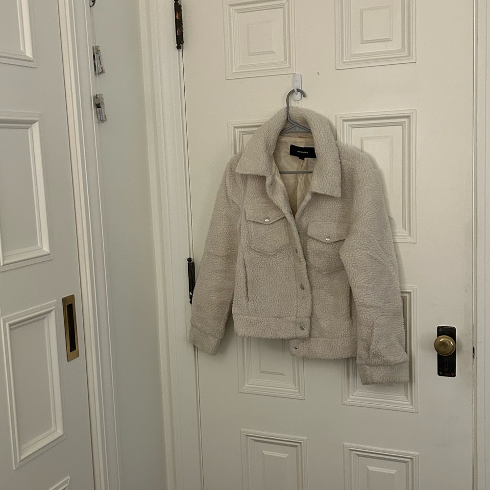 Vero Moda White Teddy Jacket Size Large. Never Worn